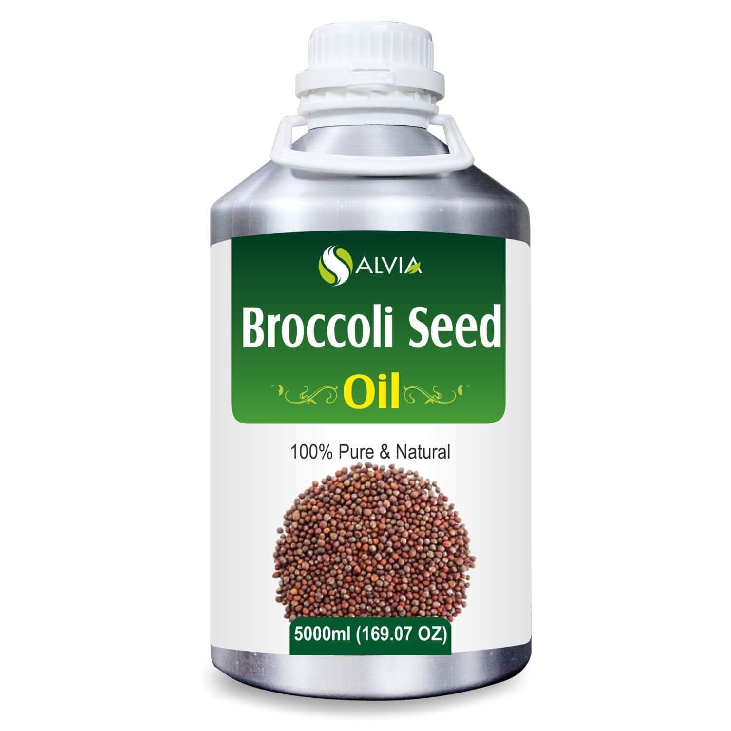 Salvia Natural Carrier Oils 5000ml Broccoli Seed Oil (Brassica-Oleracea) Pure Natural Carrier Oil For Skin & hair